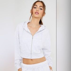 Garage grey cropped zippie.